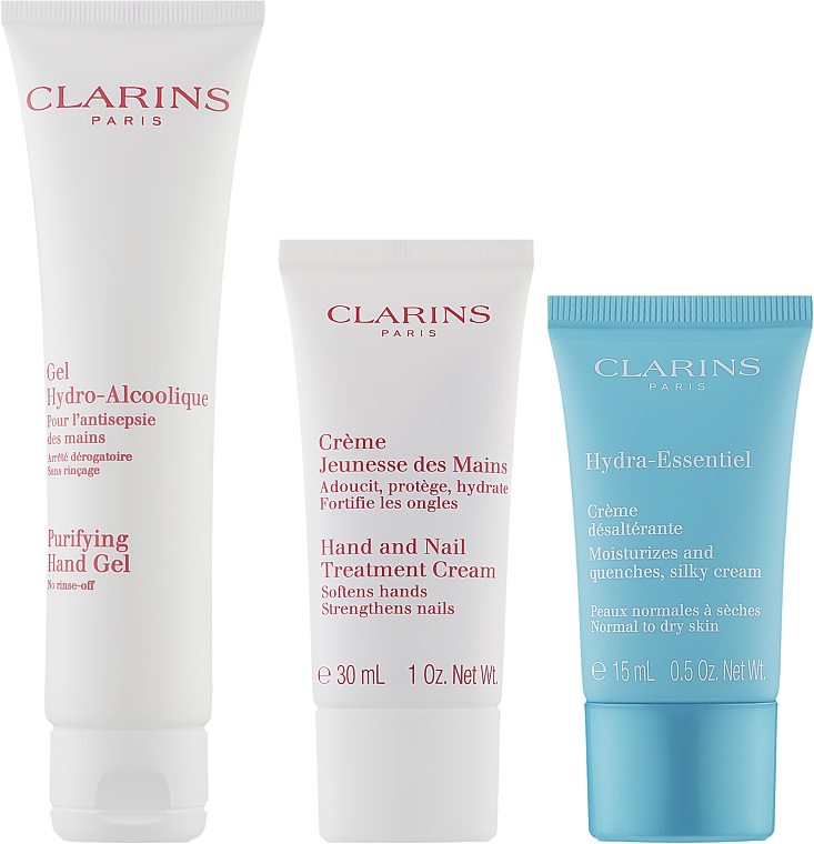 Набір - Clarins Caring Essentials Kit (h/gel/100ml + h/cr/30ml + f/cr/15ml) — фото N1