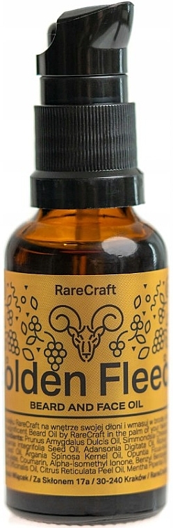 Масло для бороды "Золотое руно" - RareCraft Beard Oil Golden Fleece — фото N2
