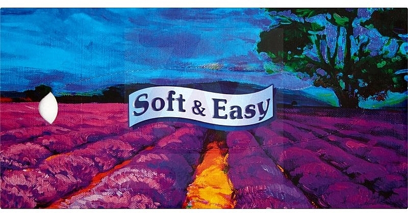 Бумажные носовые платки "Цветочная поляна" - Soft & Easy Tissue — фото N1