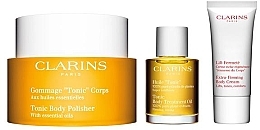 Парфумерія, косметика Набір - Clarins Kit Tonicitе (b/scrub/200ml + b/oil/30ml + b/cr/30ml)