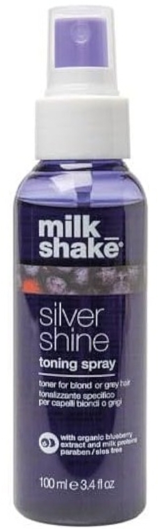 Тонувальний спрей для світлого та сивого волосся - Milk Shake Silver Shine Toning Spray — фото N1