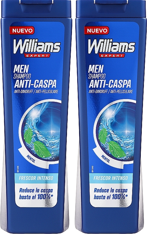 Набір - Williams Men Anti-Dandruff Shampoo Mentol (shmp/2 x 250ml) — фото N1