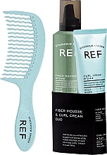 Духи, Парфюмерия, косметика Набор - REF Fiber Mouse & Curl Cream Duo (h/mousse/250ml + h/cr/150ml + comb)