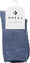 Женские высокие однотонные носки, голубые - Moraj — фото N1