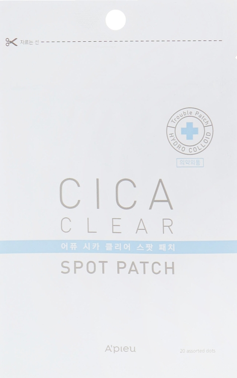 Гидроколлоидные пластыри лица - A'pieu Cica Clear Spot Patch