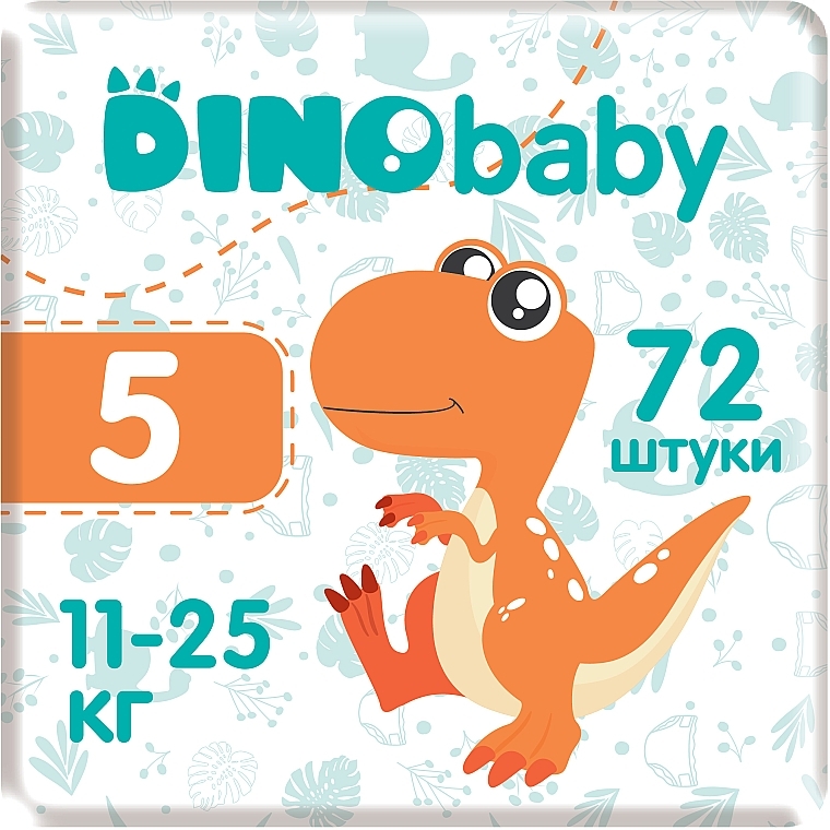 Підгузки дитячі 5 (11-25кг), 72 шт. - Dino Baby — фото N1