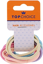 Гумки для волосся "Pastel" 22500, 12 шт, різнокольорові - Top Choice — фото N1
