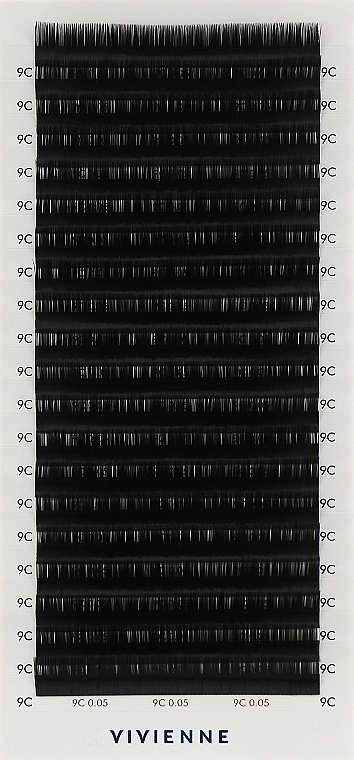 Накладные ресницы "Elite", черные, 20 линий (0,05, C, 9) - Vivienne — фото N1
