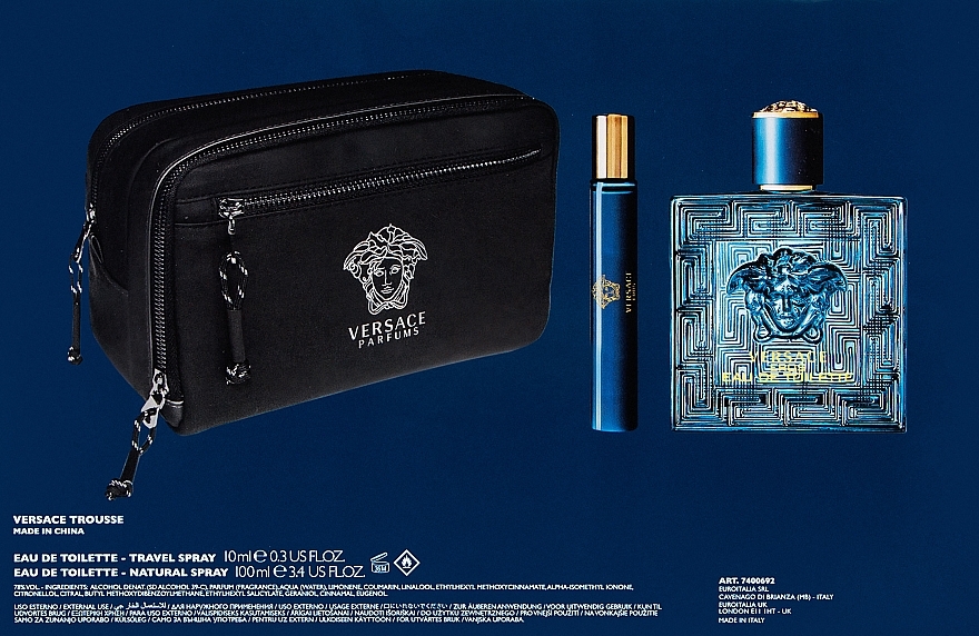 Versace Eros Set - Набір (edt/100ml + edt/10ml + bag) — фото N4