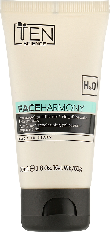Гель-крем, який балансує проблемну шкіру - Ten Science Face Harmony Purifying Rebalancing Gel-Cream For Impure Skin — фото N1