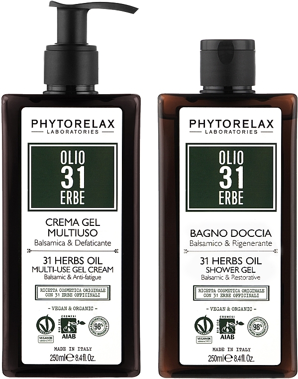 Набор - Phytorelax Laboratories 31 Herbs Oil (sh/gel/250ml + b/lot/250ml)  — фото N2