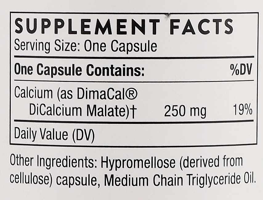 Дієтична добавка "Кальцій малат", капсули - Thorne Research DiCalcium Malate — фото N3