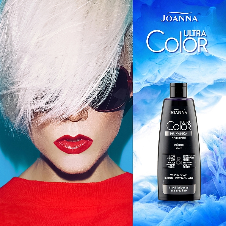 Ополаскиватель для осветлённых и седых волос-серебряный - Joanna Ultra Color System — фото N5