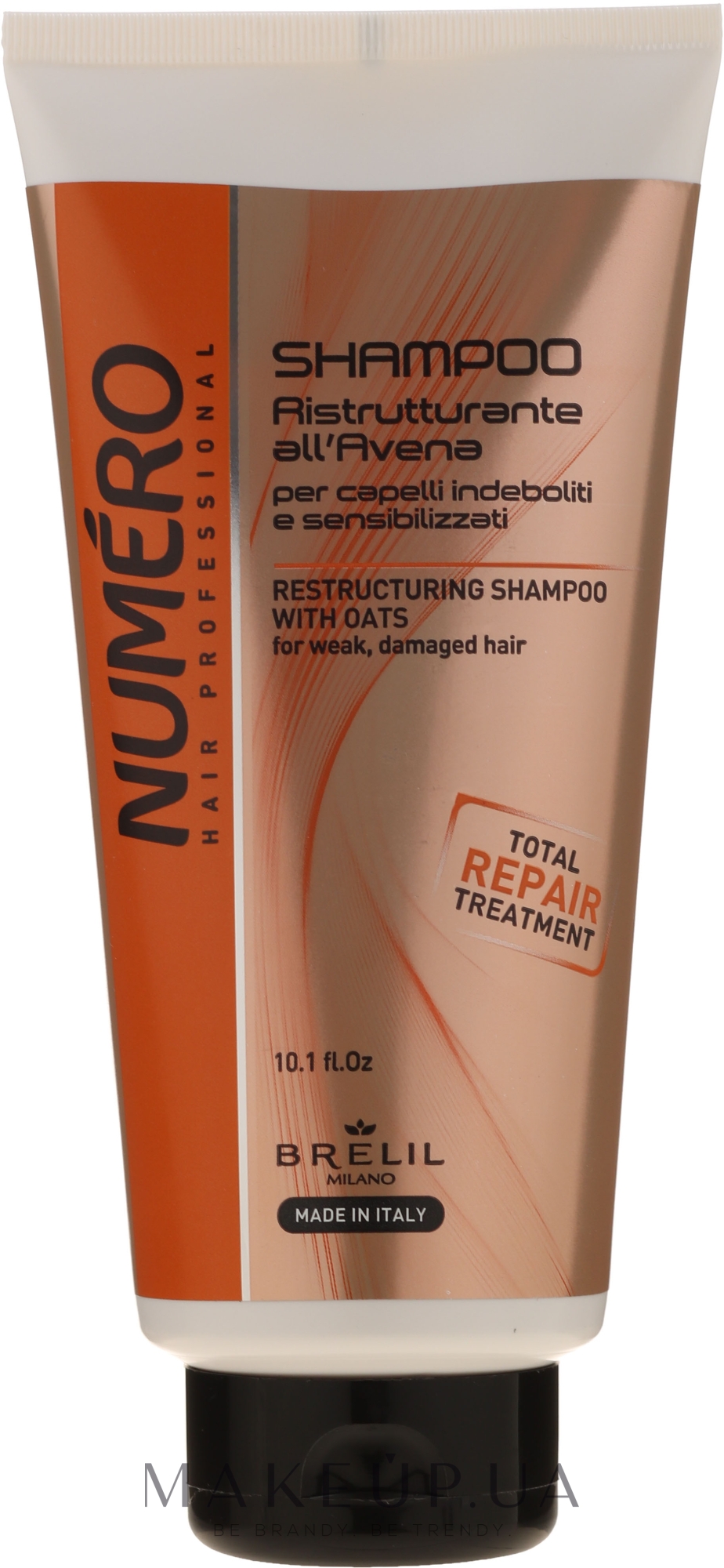 Восстанавливающий шампунь для волос с экстрактом овса - Brelil Numero Restructuring Shampoo with Oats — фото 300ml
