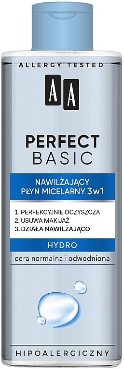 Міцелярна вода для нормальної й зневодненої шкіри  - AA Perfect Basic 3-in-1 Hydro Micellar Water