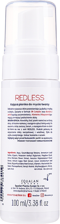 Заспокійлива пінка для обличчя - NovaClear Redless Soothing Facial Foam — фото N2