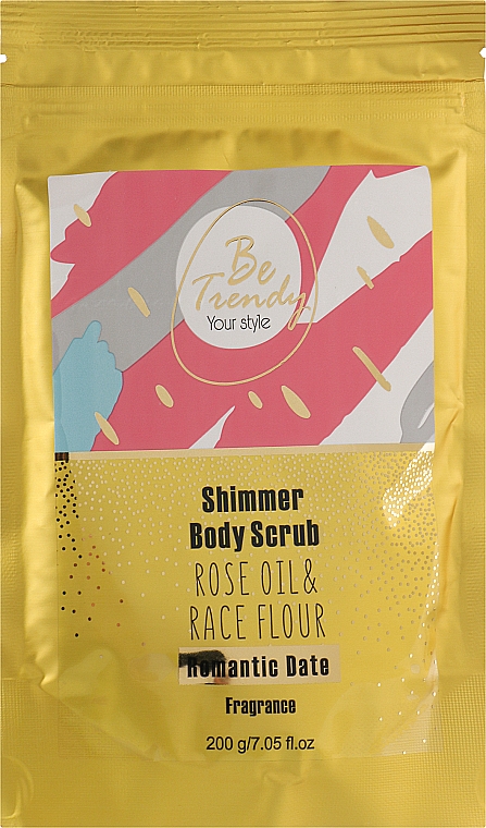 Шимер-скраб для тіла сухий - Be Trendy Shimmer Body Scrub Romantic Date — фото N1