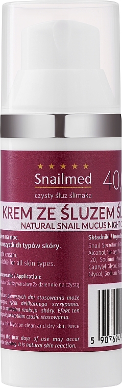 Інтенсивний зволожувальний нічний крем - Snailmed — фото N4