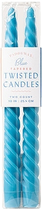 Витая свеча, 25,4 см - Paddywax Tapered Twisted Candles Blue — фото N1