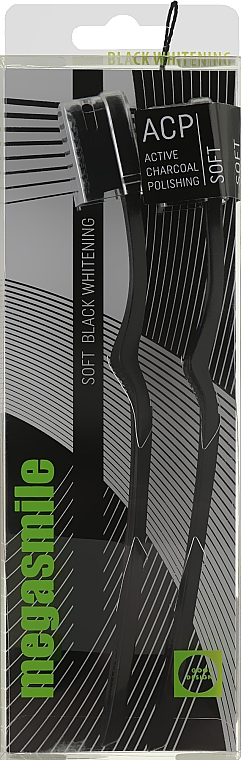 Зубная щетка "Блек Вайтенинг Soft", черная + черная - Megasmile Soft Black Whitening — фото N1