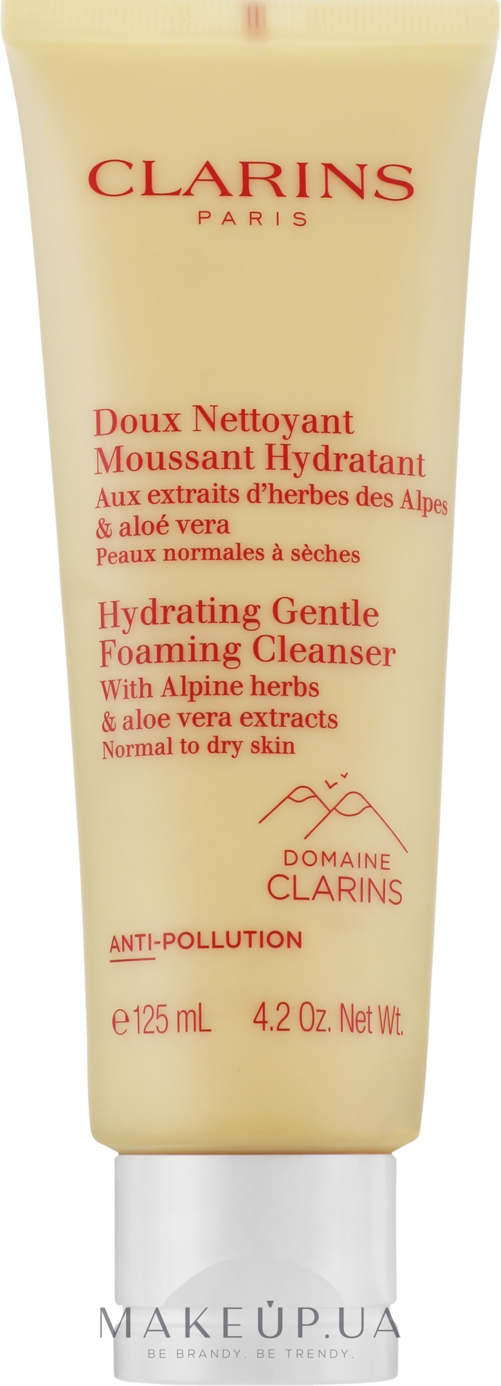 Увлажняющий пенящийся крем с альпийскими травами - Clarins Hydrating Gentle Foaming Cleanser With Alpine Herbs — фото 125ml
