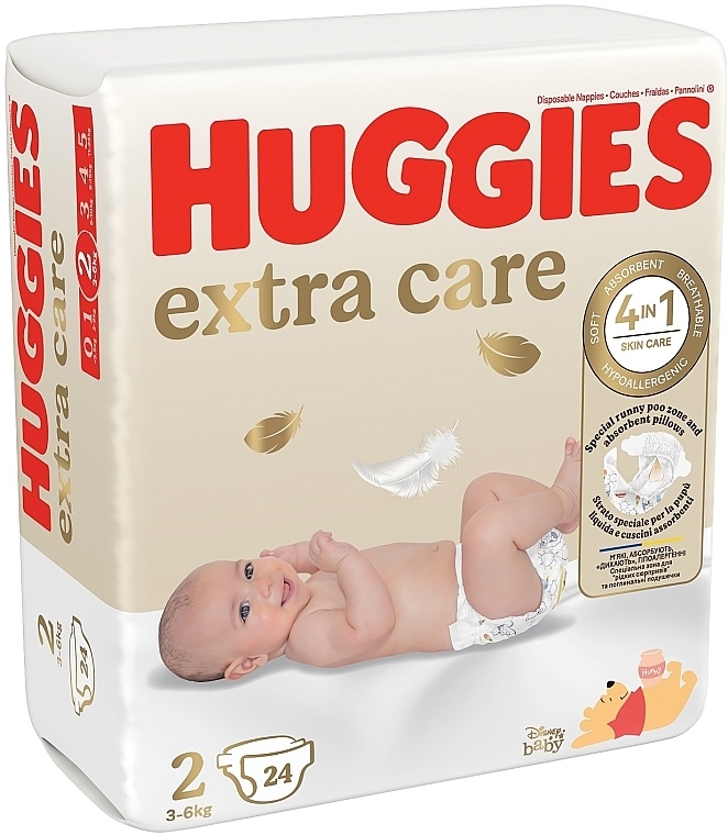 Підгузники Extra Care, розмір 2 (3-6 кг), 24 шт. - Huggies — фото N8