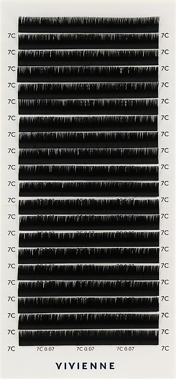 Накладные ресницы "Elite", черные, 20 линий (0,07, C, 7), эко упаковка - Vivienne — фото N1