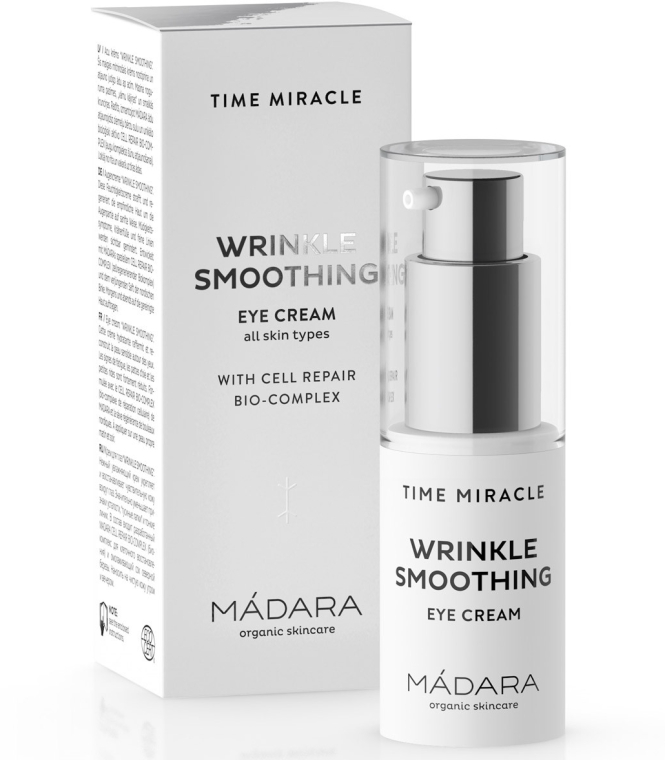 Крем для зони навколо очей - MADARA Time Miracle Wrinkle Smoothing Eye Cream