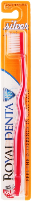 Мягкая зубная щетка с наночастицами серебра для детей и тех, кто носит зубные скобы, красная - Royal Denta Silver Mini Toothbrush — фото N1