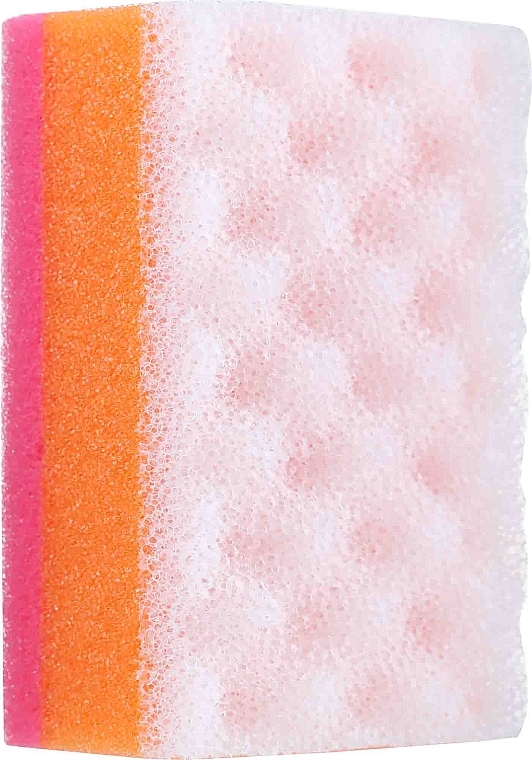 Прямоугольная губка для ванны, розово-оранжево-белая - Ewimark — фото N1
