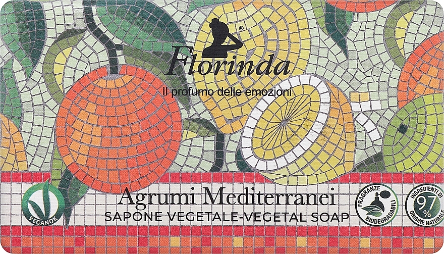 Мыло туалетное "Средиземноморские цитрусы" - Florinda Mosaici Italiani Vegetal Soap — фото N1