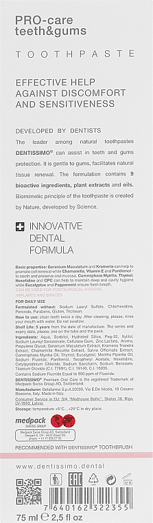 Зубная паста "Защита зубов и десен" - Dentissimo Pro-Care Teeth&Gums — фото N3