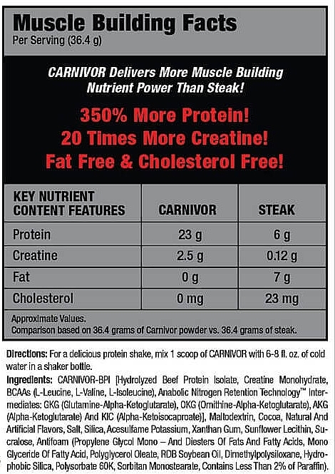 Протеїн яловичий, шоколад - MuscleMeds Carnivor Beef Protein Powder Chocolate — фото N3