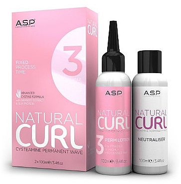 Набор - ASP Salon Professional Natural Curl Perm No.3 + Fix (neitraliser/100ml+hair/lot/100ml) — фото N1