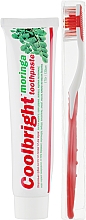 Набір "Екстракт моринги", червоний - Coolbright Moringa (toothpaste/130ml + toothbrush/1pcs) — фото N2