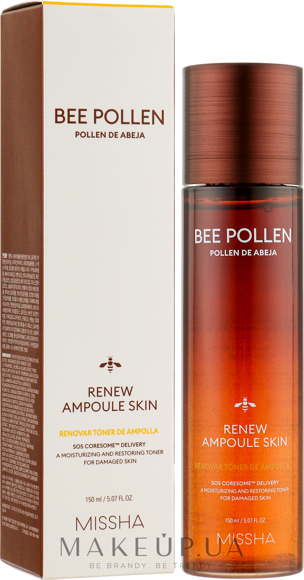 Тонер на основі бджолиного пилку - Missha Bee Pollen Renew Ampoule Skin Toner — фото 150ml