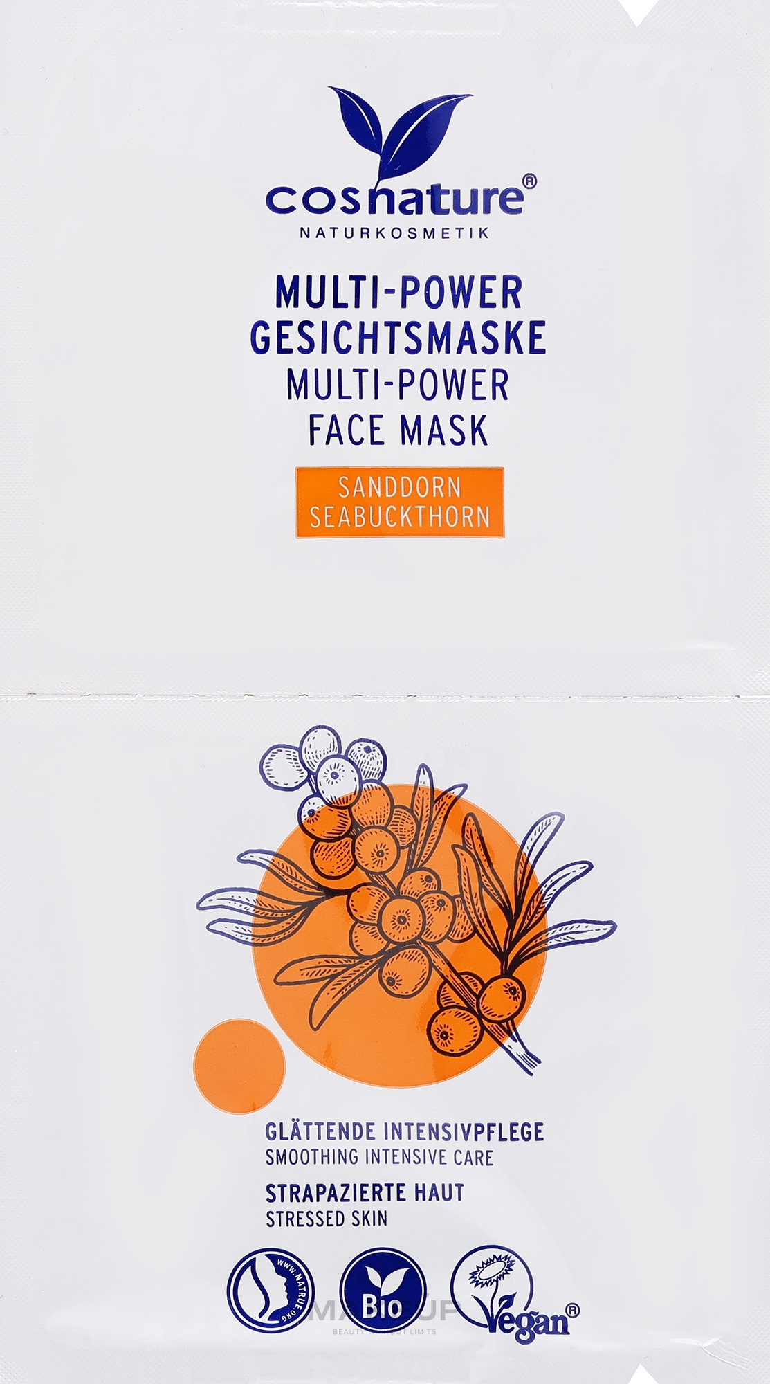 Натуральна мультиживильна маска для обличчя з обліпихою - Cosnature Multi-Power Face Mask Seabuckthorn — фото 2x8ml