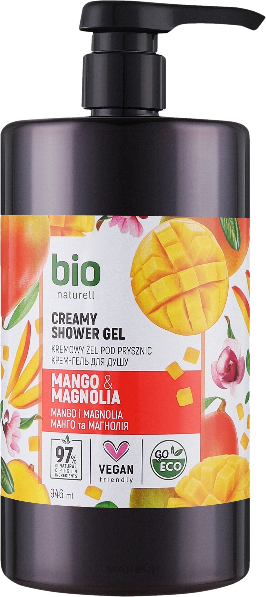 Крем-гель для душа "Mango & Magnolia" с помпой - Bio Naturell Сreamy Shower Gel — фото 946ml