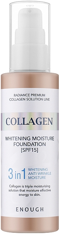 Enough 3in1 Collagen Whitening Moisture Foundation SPF 15 - Тональный крем 3в1 с коллагеном