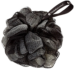 Мочалка-шар для тела, черно-кремовая - Hydrea London Black & Cream Body Buffer — фото N1
