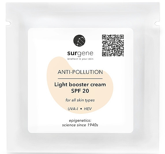 Захисний крем для обличчя - Surgene Anti-Pollution Light Booster Cream SPF 20 (пробник) — фото N1