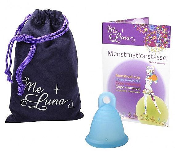 Менструальна чаша з петлею, розмір L, морська хвиля - MeLuna Soft Shorty Menstrual Cup — фото N1