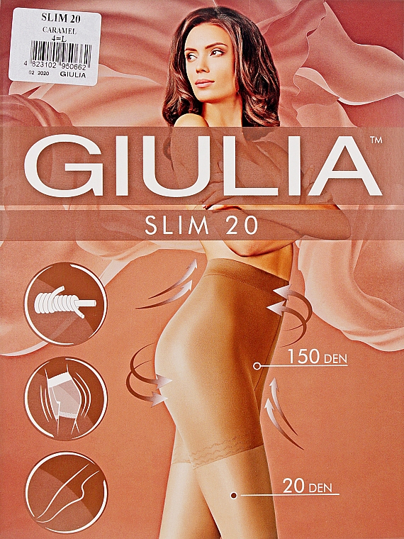 Колготки для жінок "Slim" 20 den, caramel - Giulia — фото N1