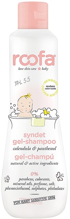 УЦЕНКА Синдет гель-шампунь с календулой и пантенолом для чувствительной кожи, с рождения - Roofa Syndet Gel Shampoo * — фото N1