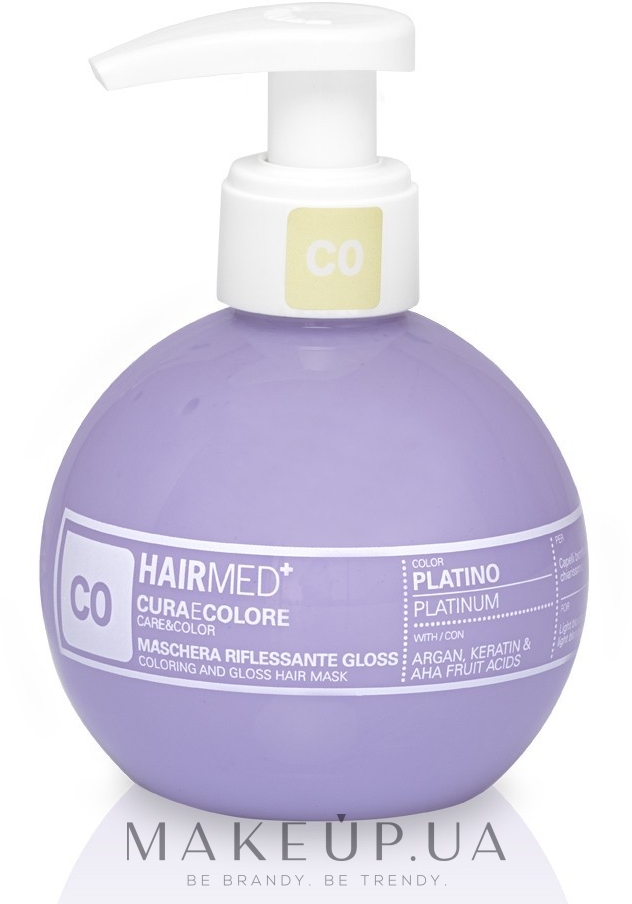 Тонувальна маска для волосся, 200 мл - Hairmed Coloring And Gloss Hair Mask — фото C0 - Platinum