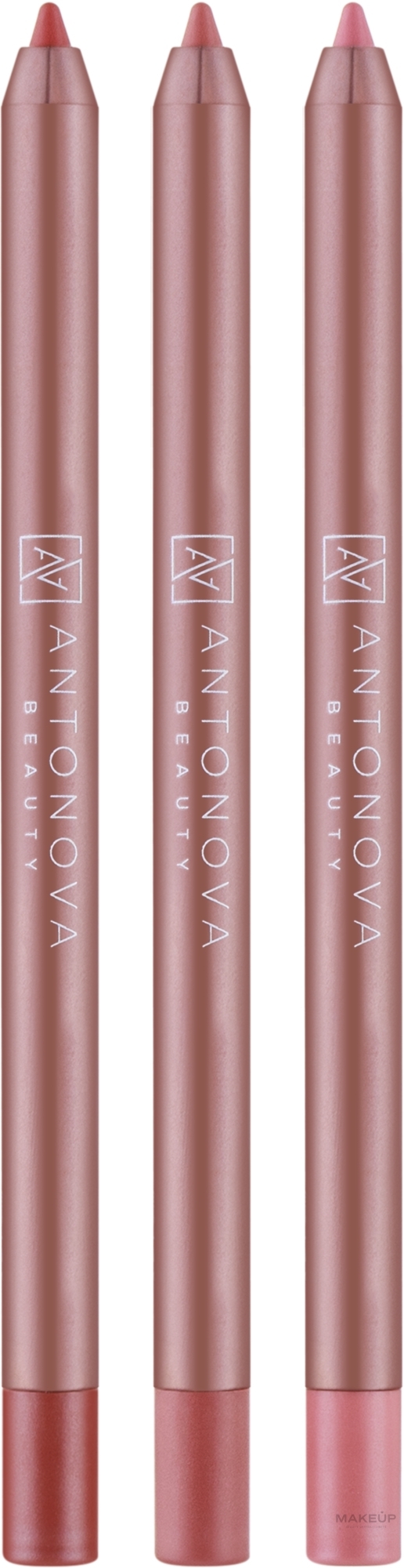 Набор карандашей для губ - Antonova Beauty Bon Voyage 3in1 Lip Pencil Set — фото 3x1.2g
