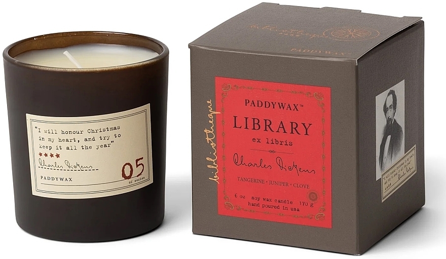 Ароматична свічка у склянці - Paddywax Library Charles Dickens Candle — фото N1