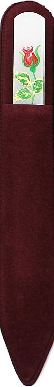 Пилочка стеклянная 95-1152, с ручной росписью «Роза», 115 мм - SPL — фото N1