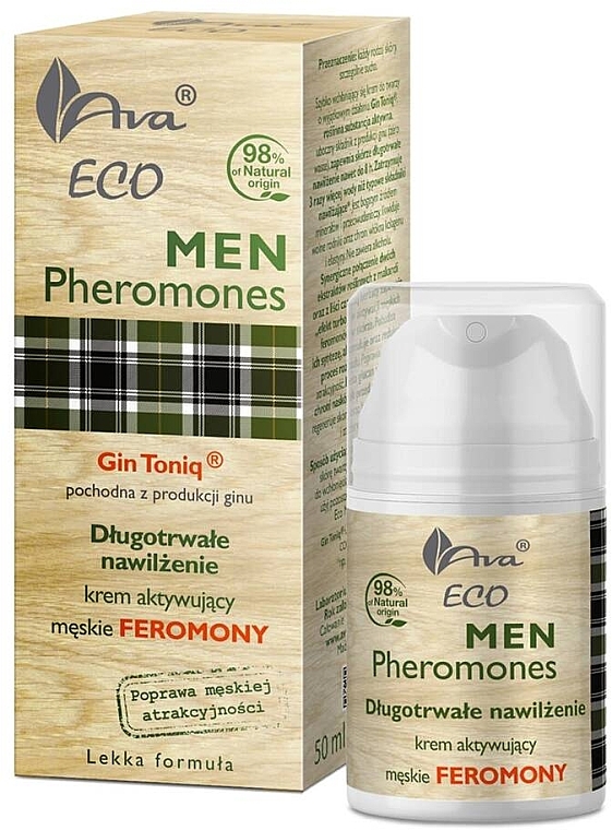 Зволожувальний крем для обличчя тривалої дії - Ava Laboratorium Eco Men Pheromones Gin Toniq Cream — фото N1