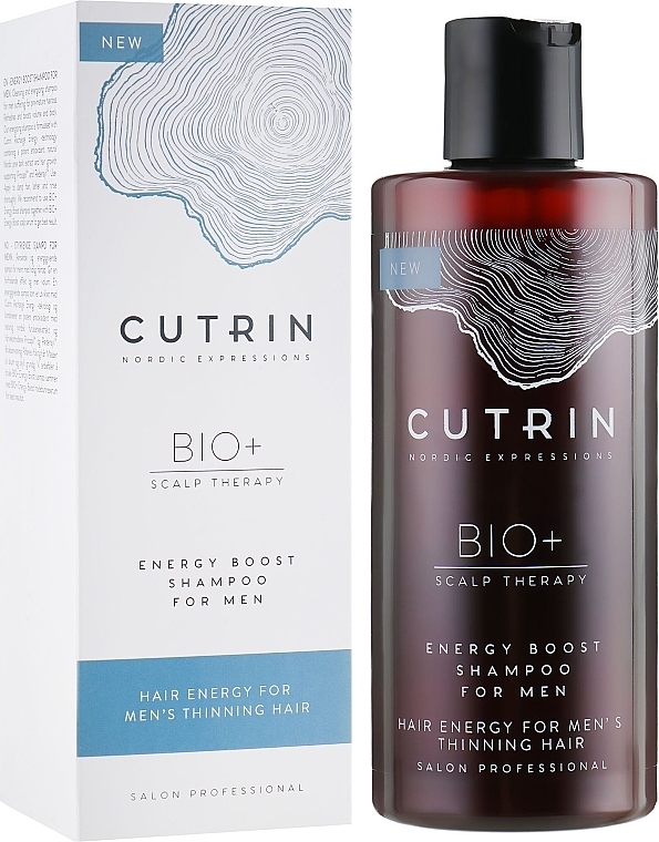 Шампунь від випадіння волосся для чоловіків - Cutrin Bio+ Energy Boost Shampoo For Men * — фото N1